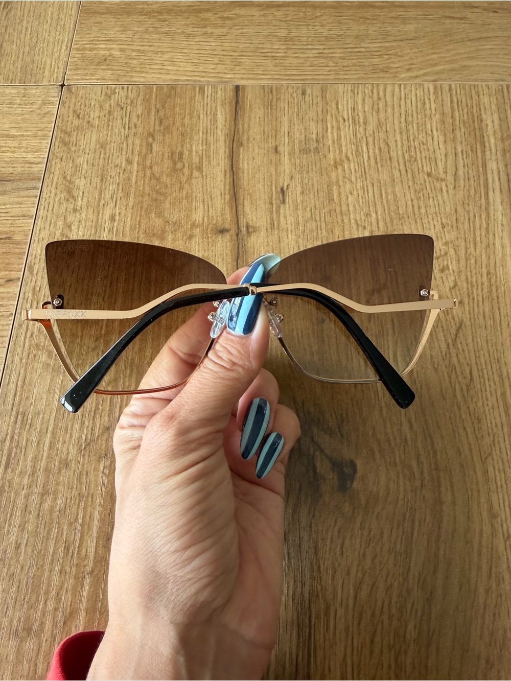Topfoxx Rose Gold Frame Brown Gradient Lens Women's Sunglasses - Picture 3 of 7